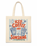 Iced Coffee and Sunshine Retro Beach Bag
