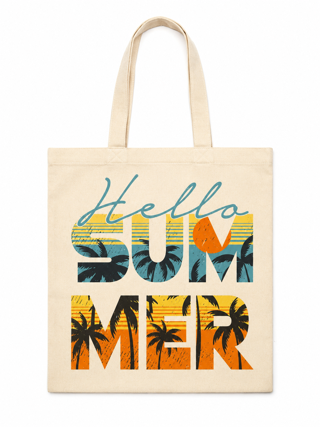 Hello Summer Retro Tote Beach Bag